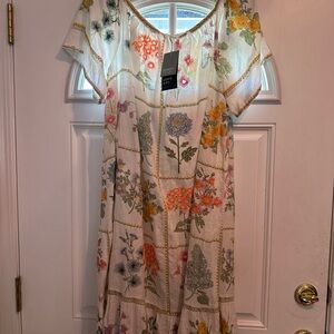 NWT Crown & Ivy x Society Social Multi Color Floral Patchwork Maxi Dress